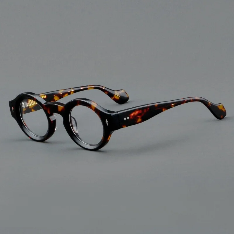 Acetate Round Retro Eyeglasses Men Women Clear Lens Vintage Glasses Frames 2