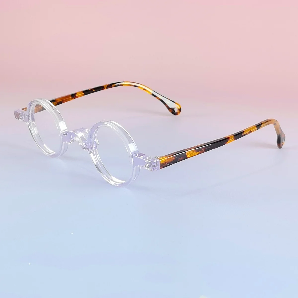 Acetate Round Retro Eyeglasses Men Women Clear Lens Vintage Glasses Frames 4
