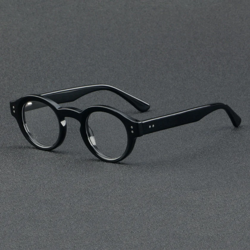 Round Acetate Frame Eyeglasses For Men Women Clear Lens Retro Glasses Frames New